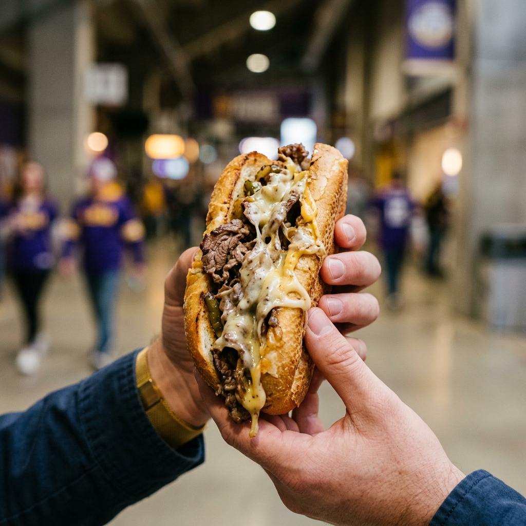 Loaded Philly Cheesesteak Close Up